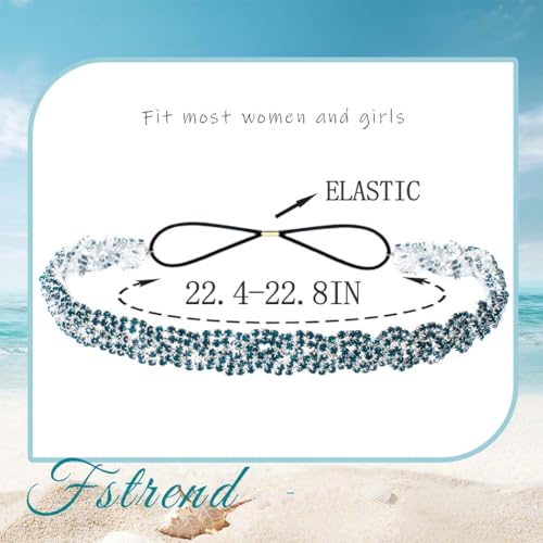 Mardi Gras Rhinestone Headbands for Women - Sparkly Crystal Braid Accessory