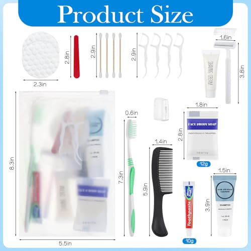 Travel Size Toiletry Kit Bulk 20 Pack for Hygiene & Care