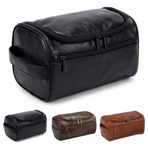 Men's Black Hanging Toiletry Bag - Large Capacity Travel Organizer