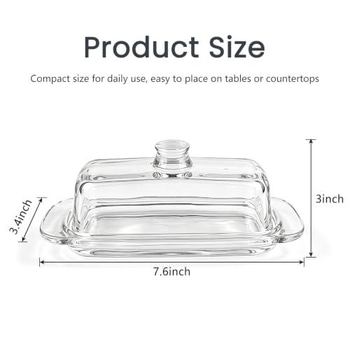 Classic Glass Butter Dish with Lid - Dust-Proof & Multi-Purpose