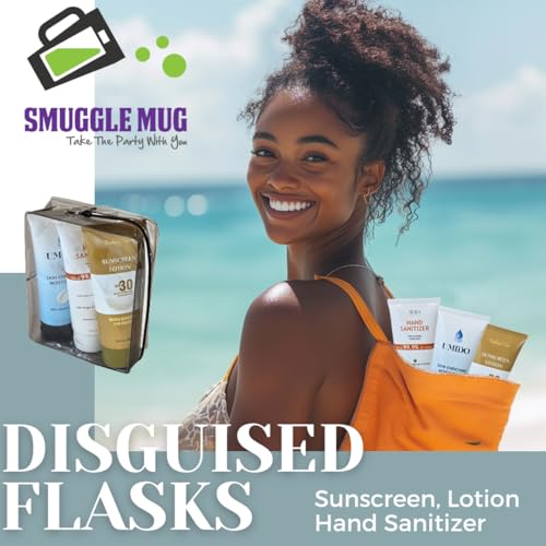 Smuggle Mug Disguised Lotion Flasks - 3 Pack TSA Approved 100ml