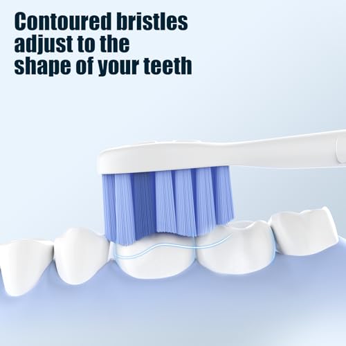 Toptheway Blue 4-Pack Soft Replacement Toothbrush Heads for Philips Sonicare Click-On | Gum Care for Sensitive Teeth G2/C2/C1