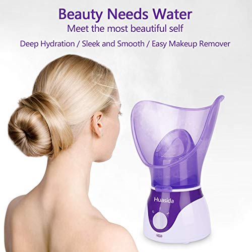 Huasida Purple Facial Steamer Personal Steam Inhaler for Skin Hydration & Rejuvenation