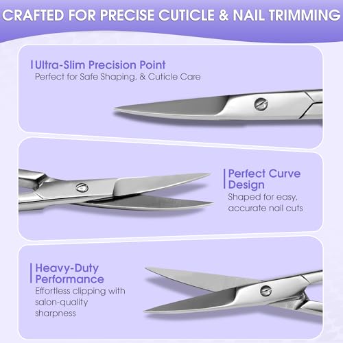 Curved Cuticle Scissors Stainless Steel Manicure Tool for Precise Nail Care