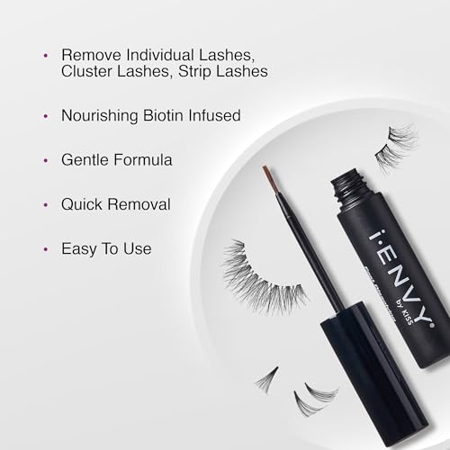 i•ENVY Lash Remover for Eyelash Extensions - Gentle, Biotin-Infused, Fast Dissolving Adhesive Remover