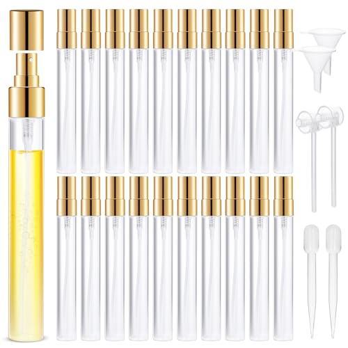 BESNEL 10ml Mini Glass Perfume Spray Bottles, 20-Piece Refillable Atomizer Set