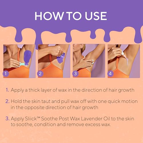 Sliick At-Home Waxing Kit with Acai Berry Hard Wax Beads and Applicator