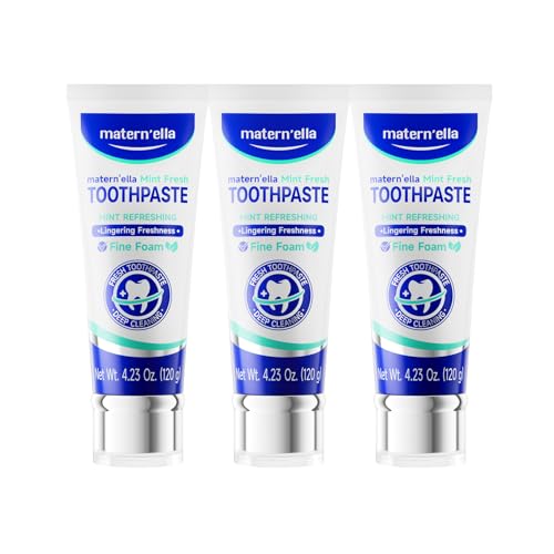 Matern'ella Fluoride-Free Sensitive Gums Toothpaste Pack of 3 4.23 oz - Natural Whitening & Probiotics