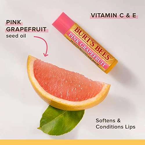 Burt's Bees Moisturizing Lip Balm, Pink Grapefruit, 8 Pack