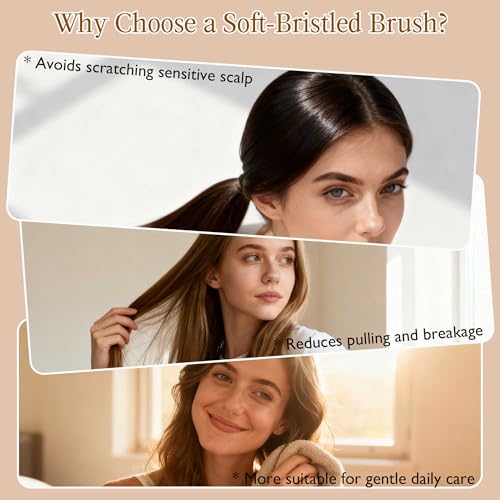 STYLEMATE Large Boar Bristle Hair Brush for Thin & Fine Hair