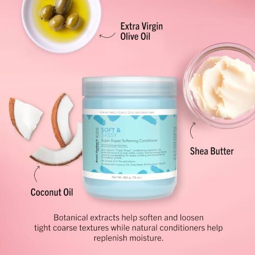 Aunt Jackie's Kids Soft & Sassy Super Duper Conditioner 15 oz - Gentle Hair Softening & Strengthening for Kids