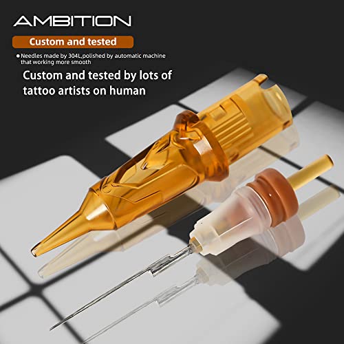 Ambition Glory #12 Standard 9RL Tattoo Cartridges - 20pcs Disposable 0.35mm Liner Needles