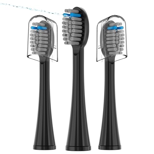 3-Pack Replacement Toothbrush Heads for Waterpik Sonic Fusion - Black