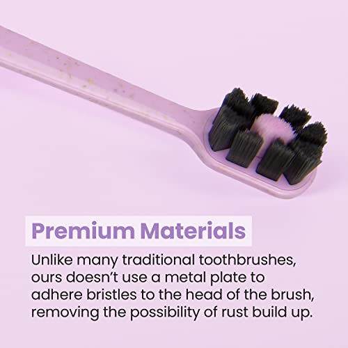 Lindo EcoCare Charcoal Toothbrush Set - 4 Pack with 12000 Ultra Fine Bristles