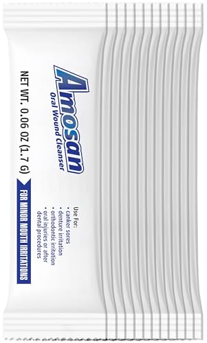 Amosan Oral Wound Cleanser - Soothing Cherry Formula for Mouth Irritations