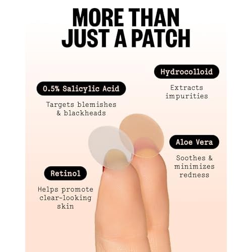 PEACE OUT Acne Day & Night Duo, Invisible Hydrocolloid Pimple Patches for Daytime + Healing Overnight Acne Dots, Clear Blemishes Fast with 2% Salicylic Acid (20 count)