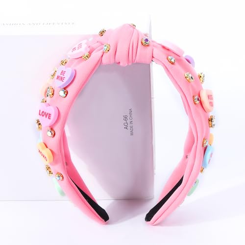 Pink Valentines Headbands for Women Teen Girls - Love Heart XOXO Hair Accessories