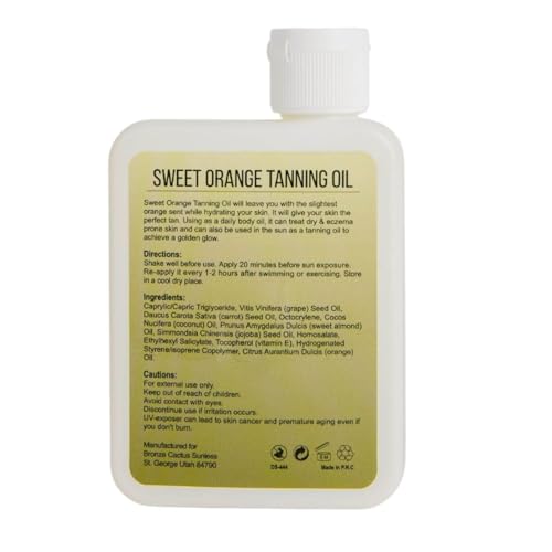 Bronze Cactus Sweet Orange SPF 15 Tanning Oil - Hydrating Sun Body Oil 3.4oz