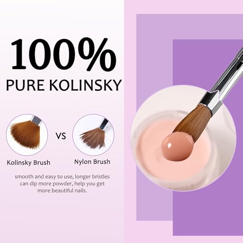 ZoCCee Gradient #10 Acrylic Nail Brush - Kolinsky Sable for Art & Extensions with Storage
