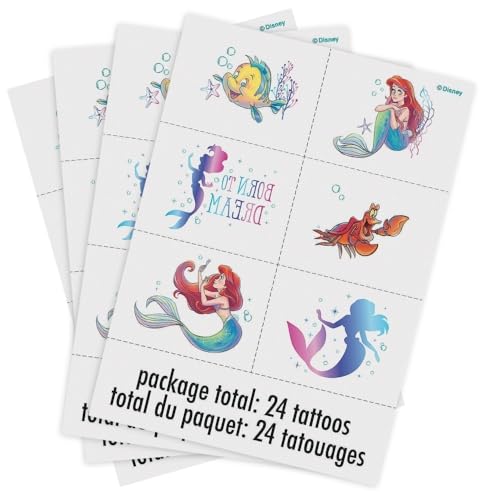 Disney The Little Mermaid Temporary Tattoos - 24 Count