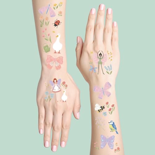 Cheerland Garden Fairy Tattoos 108ct Temporary Floral Butterfly Stickers for Party Favors