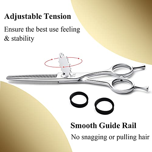 Professional 6-Inch Hair Cutting Scissors with Adjustable Tension - Ergonomic & Sharp Blades