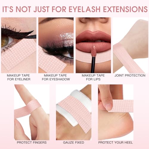Silicone Eyelash Extension Tape - Breathable Medical Adhesive 0.5 In x 4 Yds (2 Rolls)