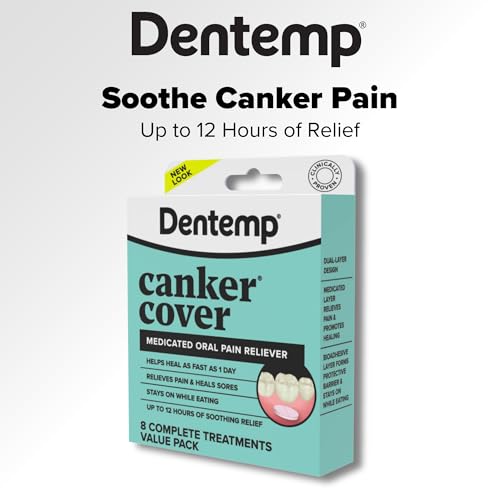 Dentemp Canker Cover Tablets - Fast Pain Relief for Canker Sores (8 Count)