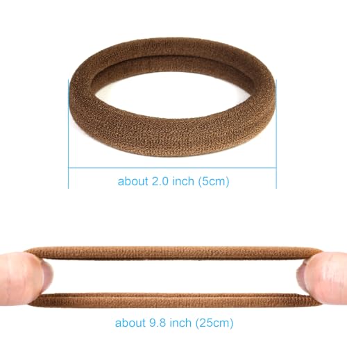 Qarwayoc No Damage Brown Hair Ties for Thick Hair - 50PCS