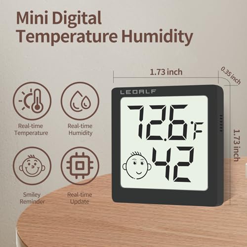Digital Humidity and Temperature Meter - 6 Pack Hygrometer