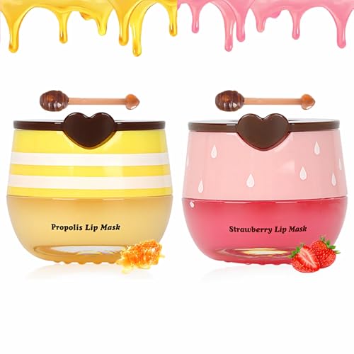Deepmind 2 PCS Bee Lip Balm & Strawberry Lip Mask Set