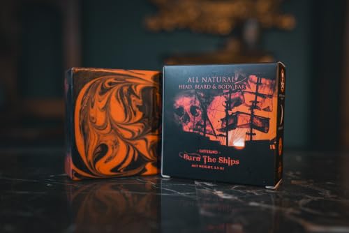 Burn The Ships Natural Men's Soap Bar – Exfoliating Face & Beard Wash