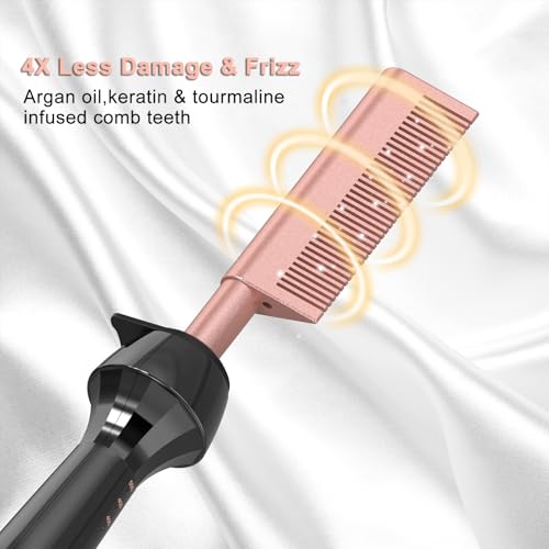 DAN 500°F Hot Comb for Hair & Wigs, Professional Straightener with Adjustable Temp