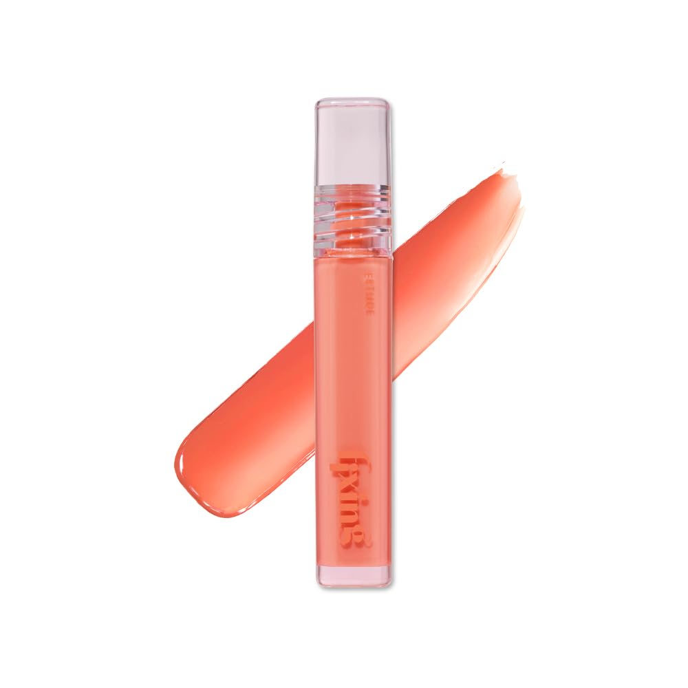 ETUDE Glow Fixing Tint #6 Peach - Non-Sticky Glossy Lip Stain | Moisturizing Formula for Dry Lips