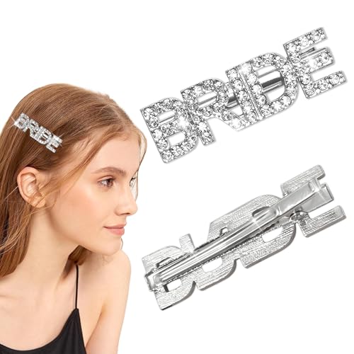 SWOSWHEN Bridal Hair Clips 2-Pack - Sparkling Rhinestone Wedding Hair Accessories