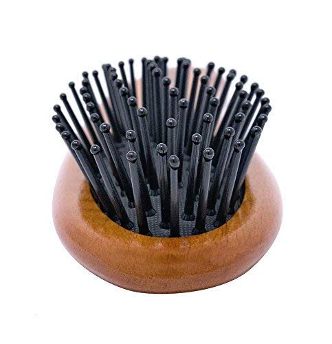 Spornette Carry-On Mini Wooden Cushion Hair Brush for Travel & Styling