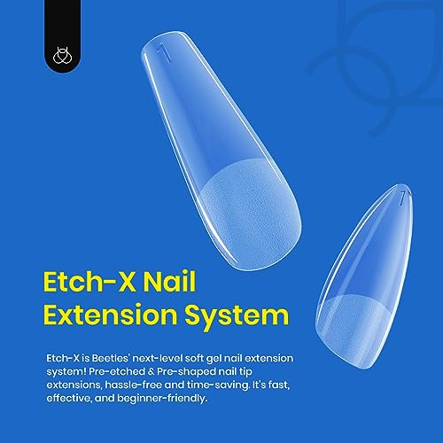 Beetles Gel Nail Tips - 504 Pcs Short Almond Full Cover for Easy Extensions