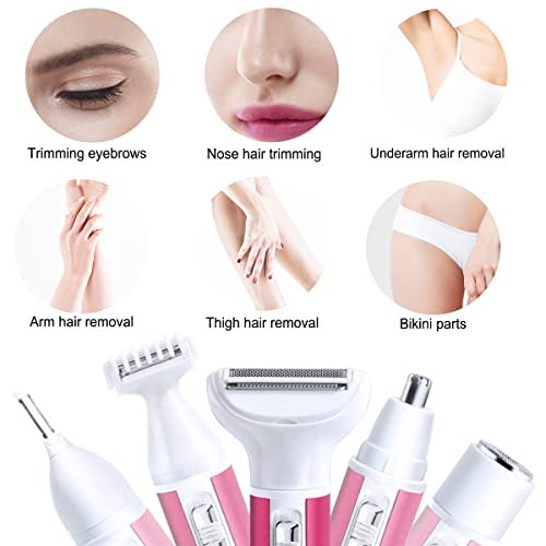 5-in-1 Women's Electric Razor Set - Painless Body & Facial Hair Removal