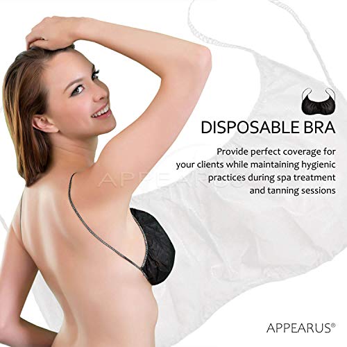 Backless Disposable Tanning Bra with Hook & Loop or Shoulder Straps - Single Use Esthetician Cosmetic Cover