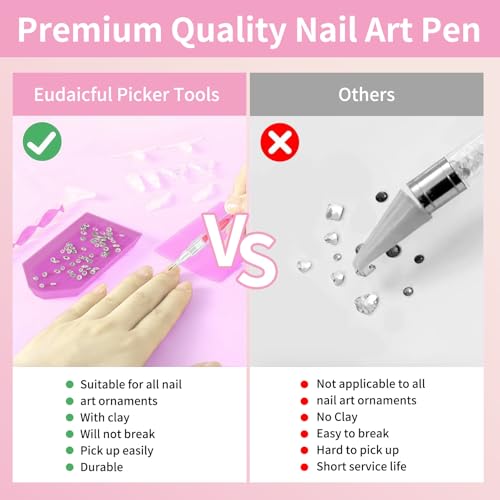 Rhinestone Art Tools Kit with Dual-Ended Wax Pens, Tweezers & Tips for Nail Art & Diamond Painting