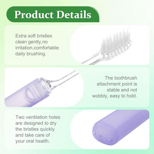 Kocpudu Travel Toothbrush Set - 20-Pack Mini Foldable, Hygienic & Colorful