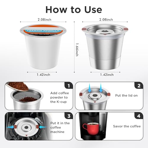 Reusable K Cups for Keurig 1.0 & 2.0 - Stainless Steel Coffee Pods