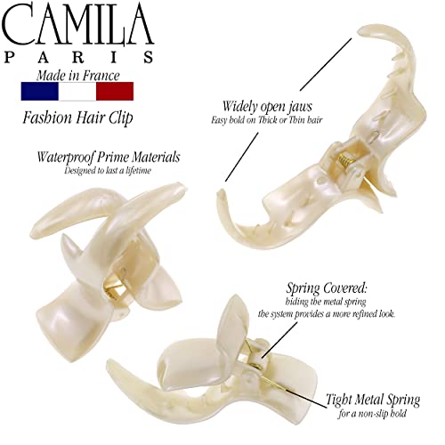 Camila Paris Beige 2 Teeth Hair Clip - Durable Ponytail Holder