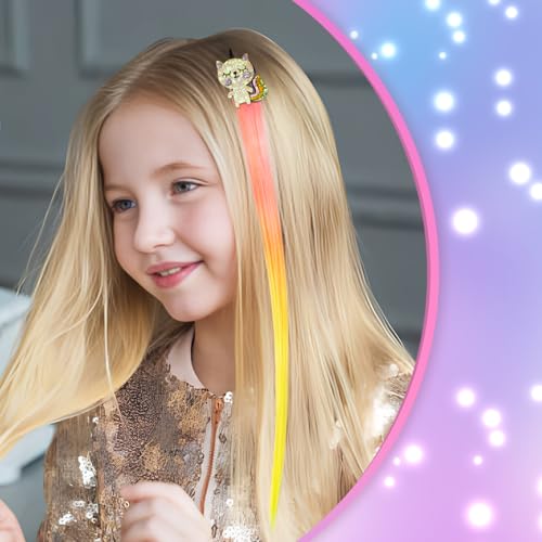 Little World Animal Straight Rainbow Hair Clips 8PK for Girls & Kids - Toddler Hair Accessories