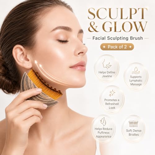 Lymphatic Drainage Face Brush Set - 2 Soft Bristle Brushes & Accessories