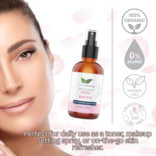 Organic Moroccan Rose Water Spray – 100% Pure Hydrating Facial Toner – 4 oz