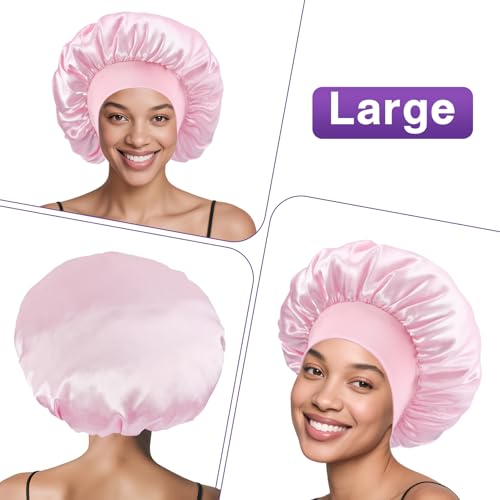 10 Pcs Satin Bonnets for Women - Multicolor Hair Bonnet Set
