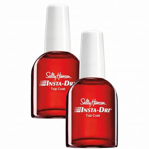 Insta-Dri Top Coat Clear Nail Polish - Pack of 2, 0.45 Fl Oz, Anti-Chip & Fast Dry