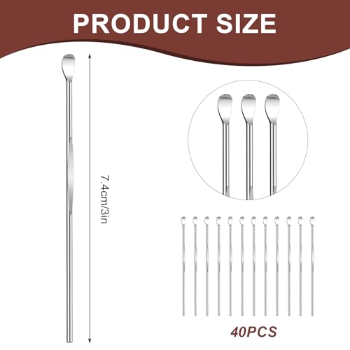 40pcs Stainless Steel Ear Wax Removal Tool Set - Ergonomic Ear Spoons