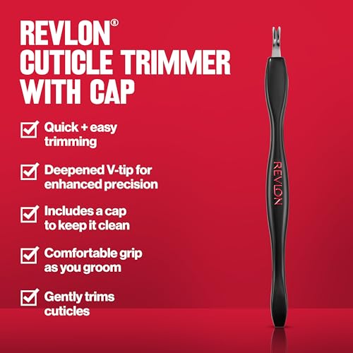 Revlon Cuticle Trimmer with Cap - High Precision V-Tip Design